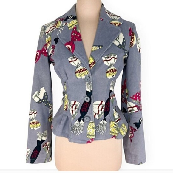 Moschino Jackets & Blazers - Moschino Women's Candy Wrapper Multicolor Graphic Blazer Size 6 P2P 18